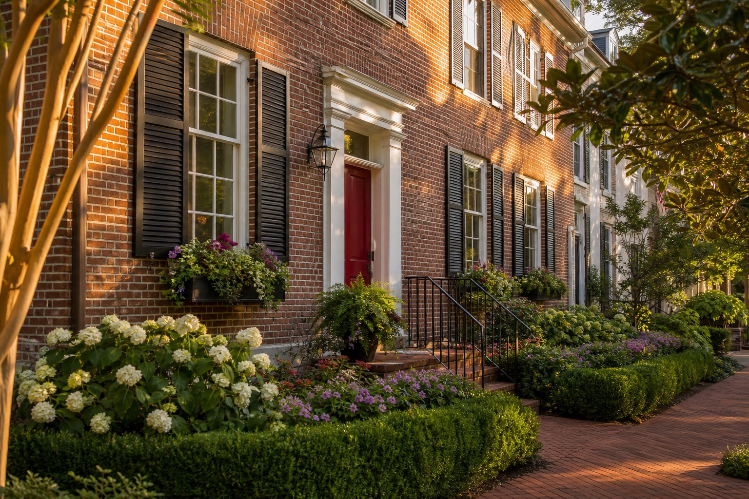 Renovated home exterior with fresh garden landscaping